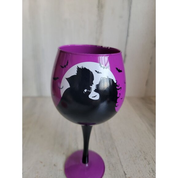 Kirkland vintage happily ever after wine glass Dracula vampire Halloween - Picture 5 of 11